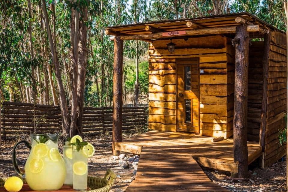 Sauna de madera de Bosques de San José